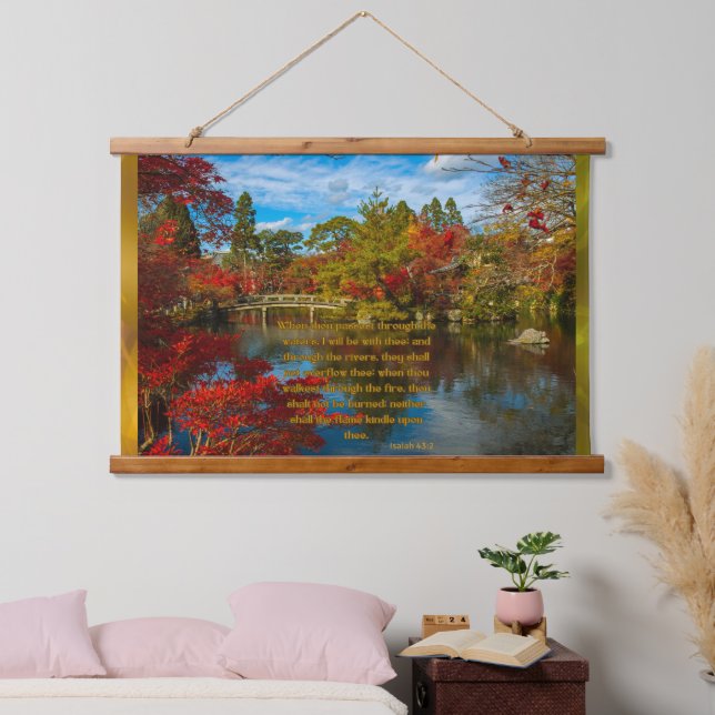Isaïe 43:2 Tapisserie murale coupée en bois (Chambre à coucher)