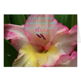 Isaïe 49:16 Carte Gladiolus Pink Raindrop