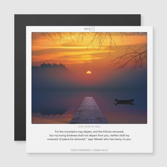Isaïe 54:10 LES PROMESSES DE DIEU SCRIPIX carte ma (Devant / Derrière)