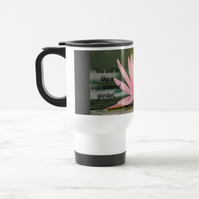 Isaïe 58:11 Eau Lily Voyage Mug (Gauche)