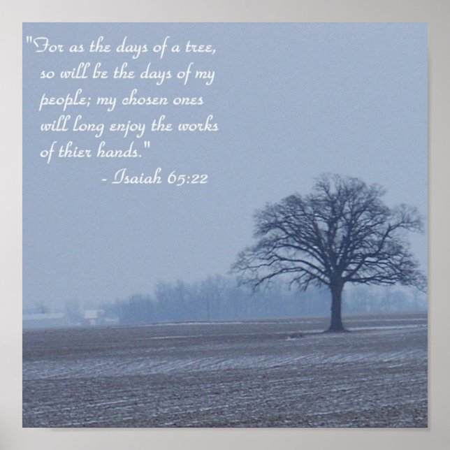Isaïe 65:22 Poster du Verset biblique (Devant)