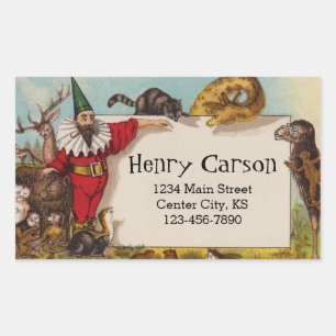 Isidore l'elfe et ses animaux Adresse Sticker