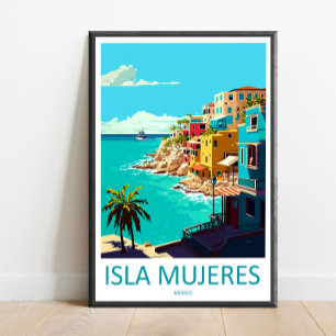 Isla Mujeres Impression de voyage sur toile Isla M