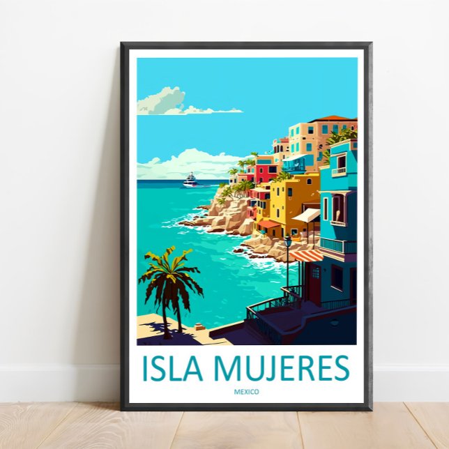 Isla Mujeres Impression de voyage sur toile Isla M (Créateur téléchargé)