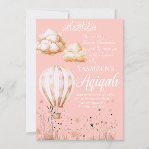 Islam Baby Girl Aqiqah Invitation