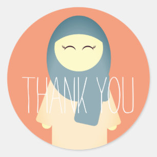 Islam merci sticker fille musulmane avec Hijab