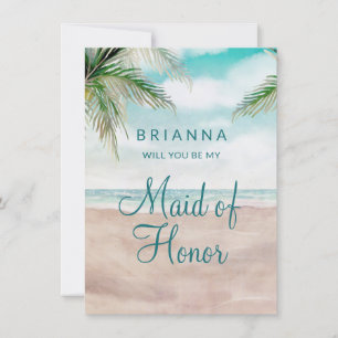 Island Breeze Be My Maid of Honor Proposition Card