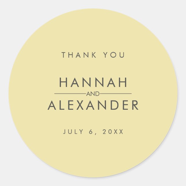 Island Citrus Yellow Wedding Favor Stickers (Devant)