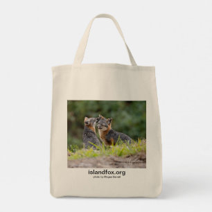 Island Fox Cotton Fourre-tout Grocery Sac avec log
