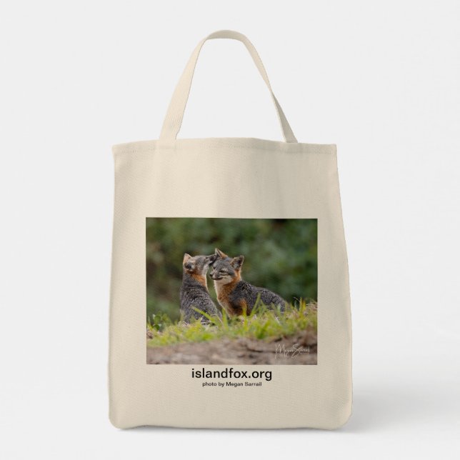 Island Fox Cotton Fourre-tout Grocery Sac avec log (Dos)