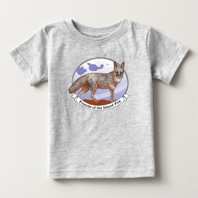 Island Fox Logo Grey Baby T-Shirt (Devant)