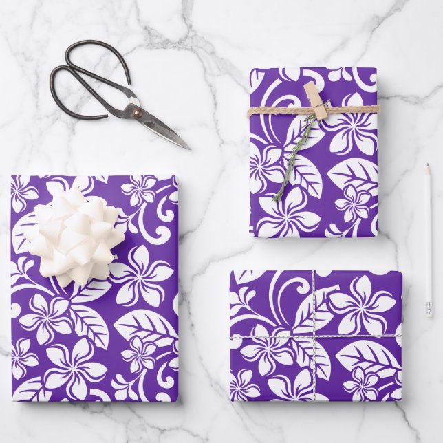 ISLAND PLUMERIA (PURPLE) FEUILLES DE PAPIER (Recto)