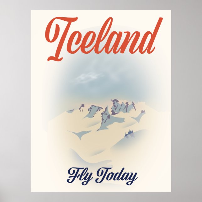 Islande "Voyagez Aujourd'hui" affiche publicitaire (Devant)