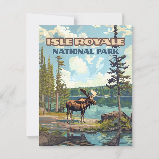 Isle Royale National Park Michigan Lake Card (Devant)