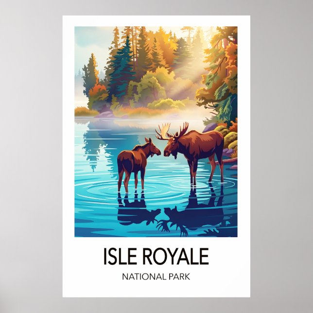 Isle Royale Travel Poster National Park Art (Devant)