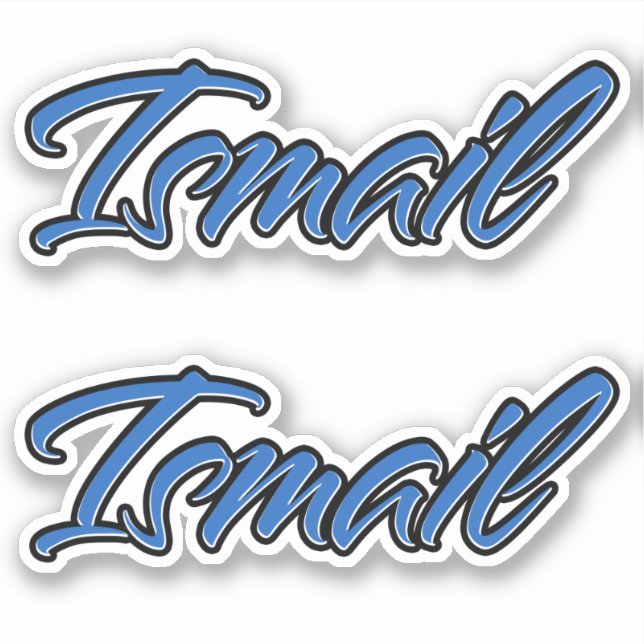 Ismail Nom bleu Autocollants Sticker Stickerset (Devant)