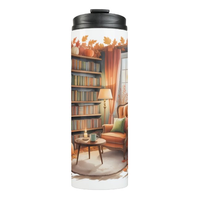 Isothermes Elegant Fall Bookshelf Bouteilles  — Cozy Curtain (Devant)