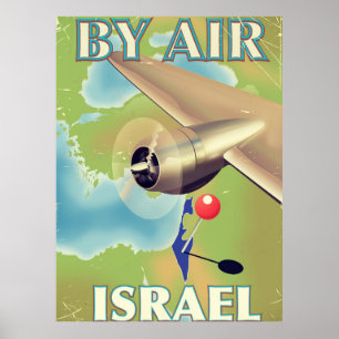 Israel Par air vintage affiche de voyage