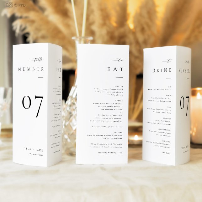 ISSA Elegant Trifold Table Numbers with Menu (Créateur téléchargé)