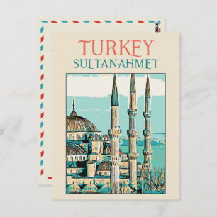 Istambul Mosquée Bleue illustration Turquie Carte 