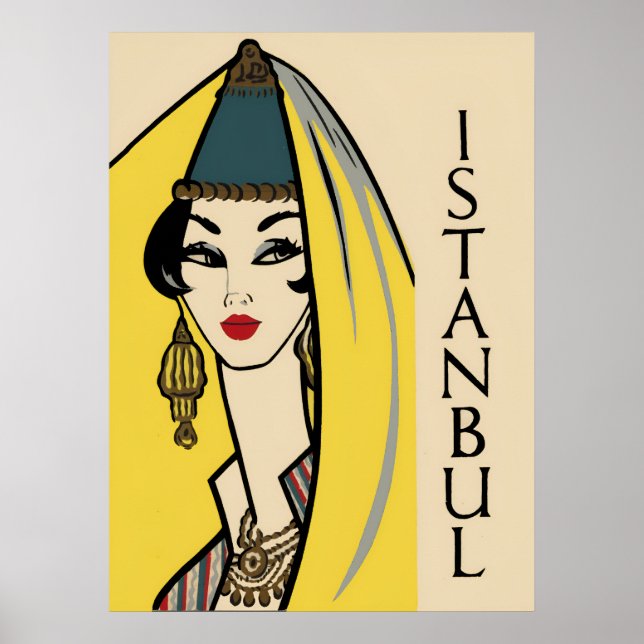 Istanbul, Turquie affiche de voyage (Devant)
