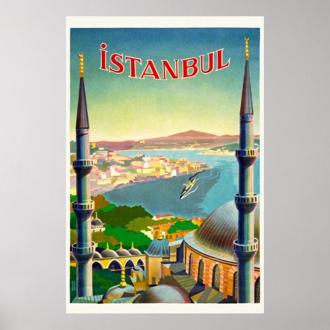 Istanbul Turquie Poster vintage 1939 (Devant)
