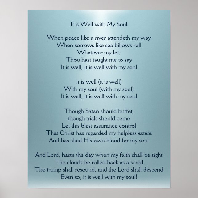 It is Well with My Soul Comforting Hymn Art Poster (Devant)