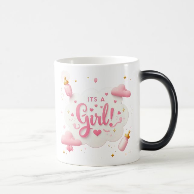 "It’s a Girl!" Magic Reveal Mug – Pastel Pink (Droite)