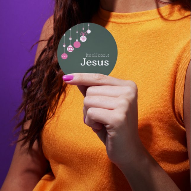 It’s All About Jesus – Christmas Sticker (Green) (Créateur téléchargé)