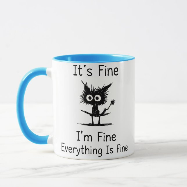 It’s Fine Mug – Funny Chaos Creature with Fork (Gauche)