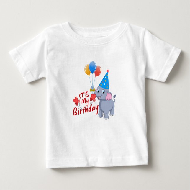 It’s My Birthday cute Elephant toddler T-Shirt (Devant)