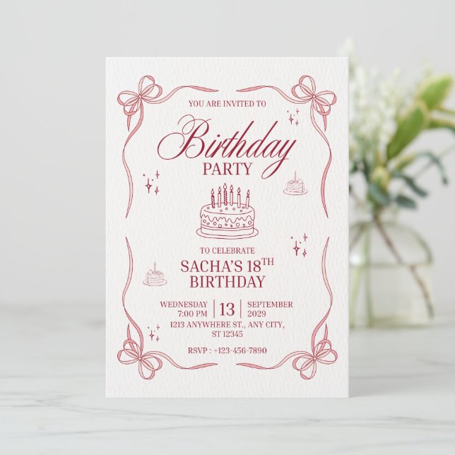 It’s My Birthday Invitation Trendy Design (Debout devant)