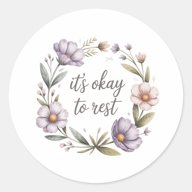 It’s Okay to Rest Sticker | Mental Health  (Devant)