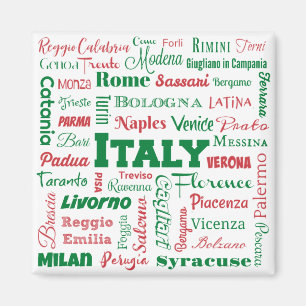 Italia Cities Magnet - Drapeau italien