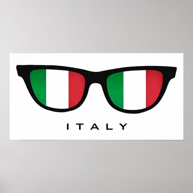 Italia Shades texte personnalisé & affiche couleur (Devant)