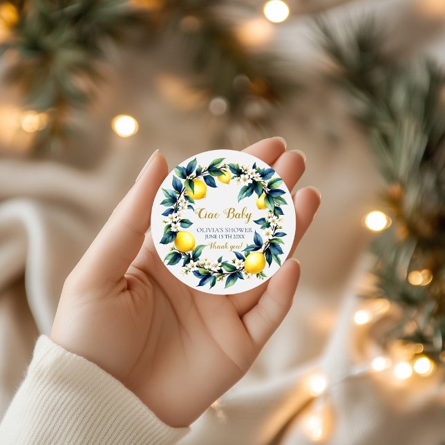 Italian Amalfi Ciao Baby Thank You Stickers  (Créateur téléchargé)