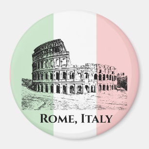 Italian Flag Colors Colosseum Design Magnet