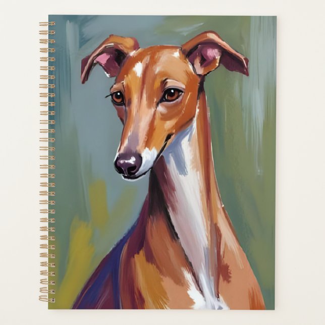 Italian Greyhound Dog Painting (Devant)