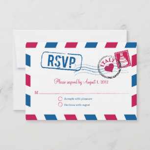 Italie Air Mail Wedding RSVP