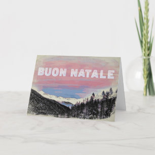 * Italie Carte de Noël italienne Buon Natale Alpes