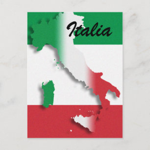Italie Carte postale drapeau italien