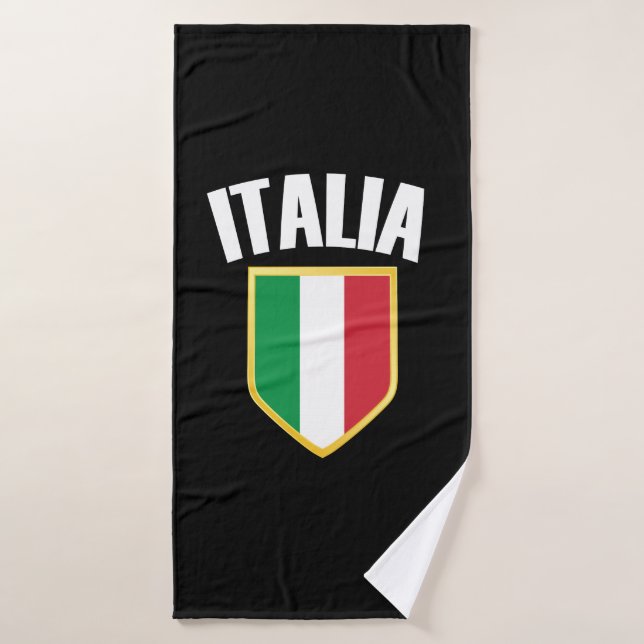 Italie Crest Italie Drapeau Fan de football (Serviette de bain)
