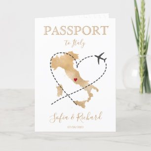 Italie Destination Mariage Passport Gold Carte du 
