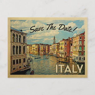 Italie Enregistrer La Date Vintage Venise Cartes P