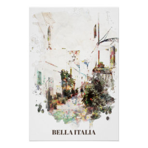 ** Italie Italia Street AP12 Plantes Poster Soudui