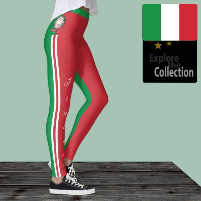 Italie leggings de mode, drapeau italien /sports (Créateur téléchargé)