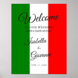 Italie Mariage Affiche de bienvenue italienne