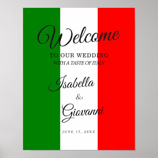 Italie Mariage Affiche de bienvenue italienne (Devant)