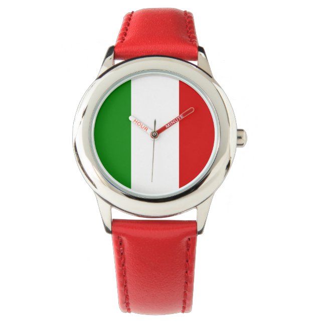 Italie Montre pour enfants - Le drapeau de l'Itali (devant)