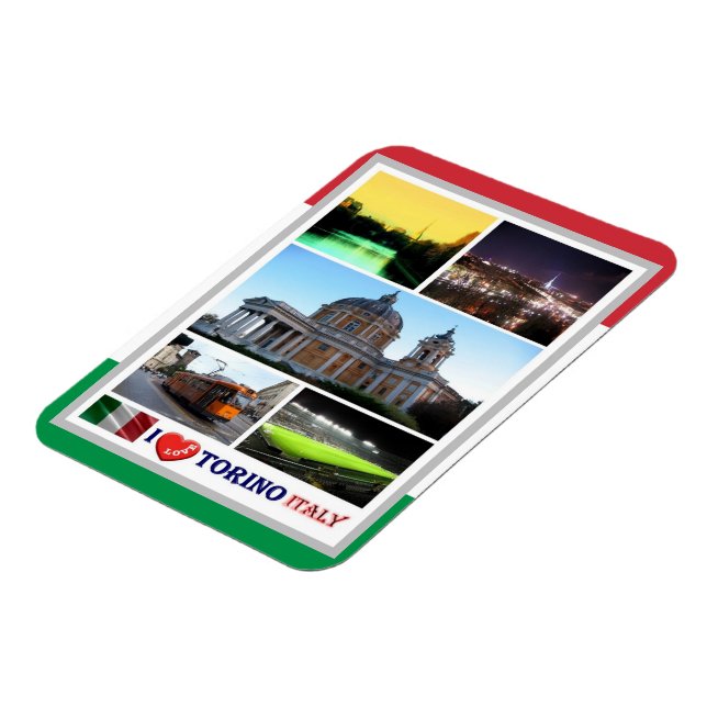 Italie - Piémont - Torino - I Love - Magnet (Côté Gauche)